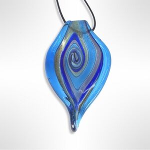 Handmade Boho Swirl Glass Pendant Necklace
